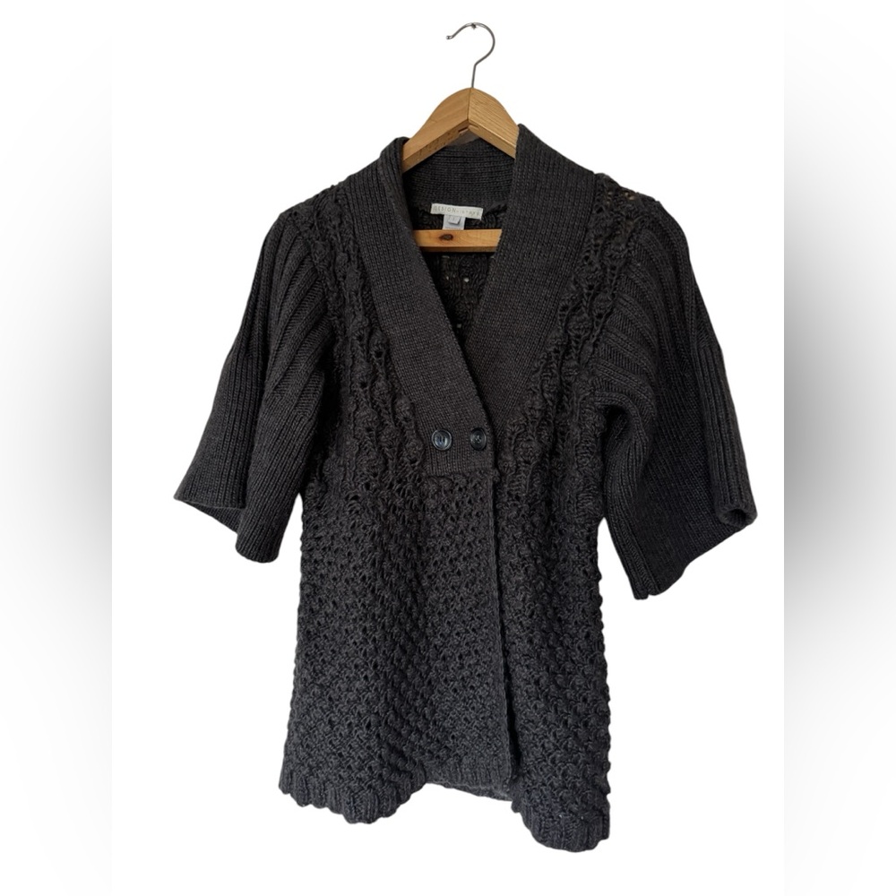 Design History Half Sleeve Cardigan Sweater